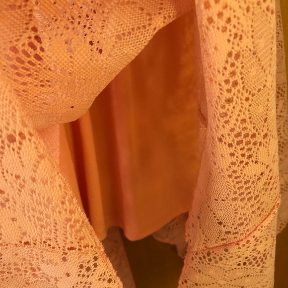 Pink Eyelet Lace Overlay Dress - Picture 4 of 5